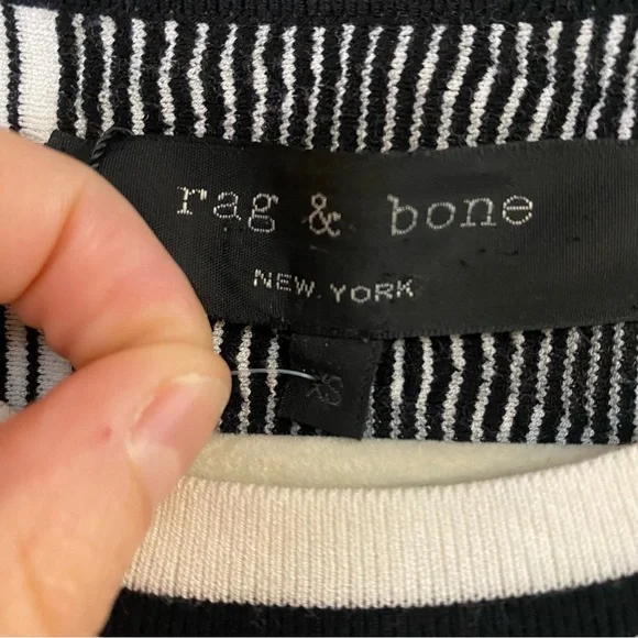 RAG & BONE Black & White Stretch Knit Dress XS - Picture 4 of 7